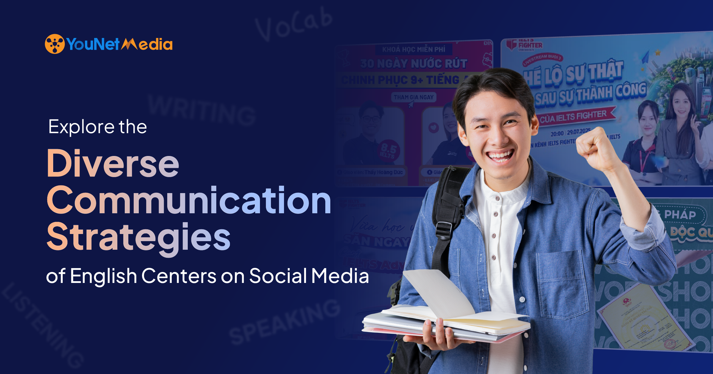 activities of english centers on social media