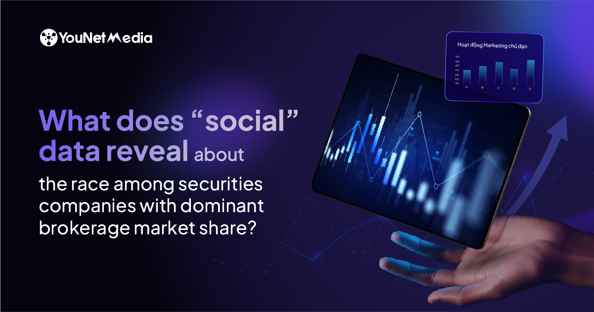 What does social data reveal about the race among securities companies with dominant brokerage market share?